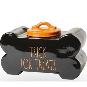 Rae Dunn “Tricks For Treats” Bone Shaped Canister - Halloween Brand New